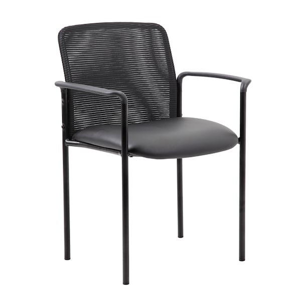 Boss Caressoft and Mesh Guest Chair, Black B6909-CS - main